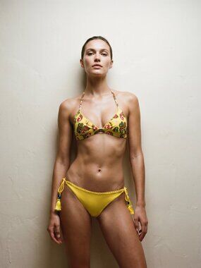 Vibrant Yellow Paisley Bikini Set